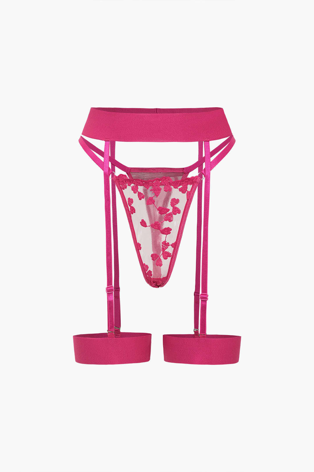 Dantel Nakışlı Bustier Kemerli Lingerie Jartiyer  Seti