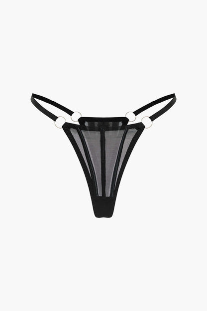 Tül Zincir Detaylı Büstiyer Bağlamalı Jartiyer Takımı