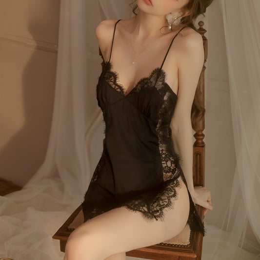 Çiçekli Askılı Sexy Gecelik