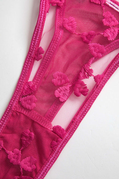 Dantel Nakışlı Bustier Kemerli Lingerie Jartiyer  Seti