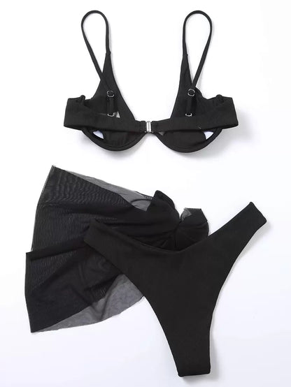Swim Basics 3 Parça Set Düz Renk