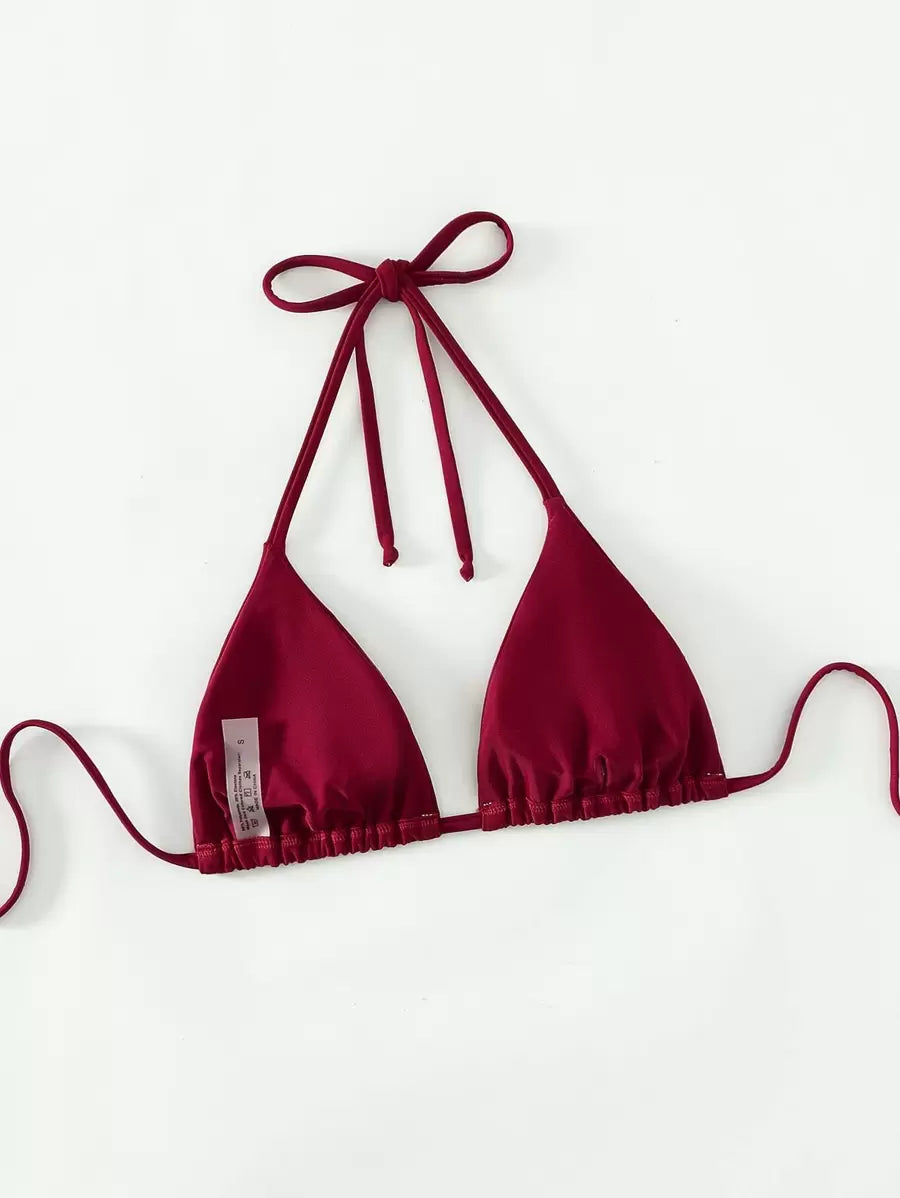 Swim Basics Seksi Düz Renk Askılı Bikini Üstü