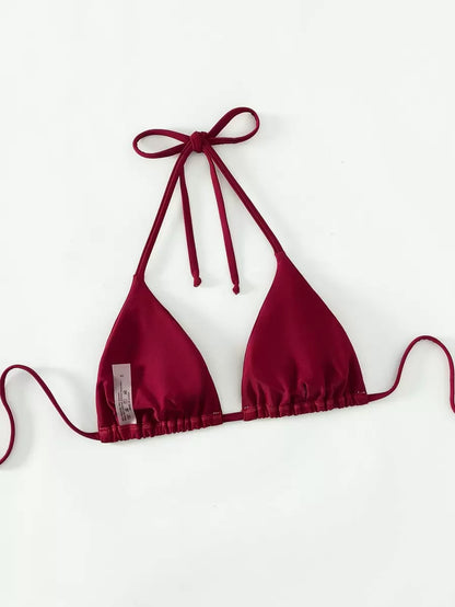 Swim Basics Seksi Düz Renk Askılı Bikini Üstü