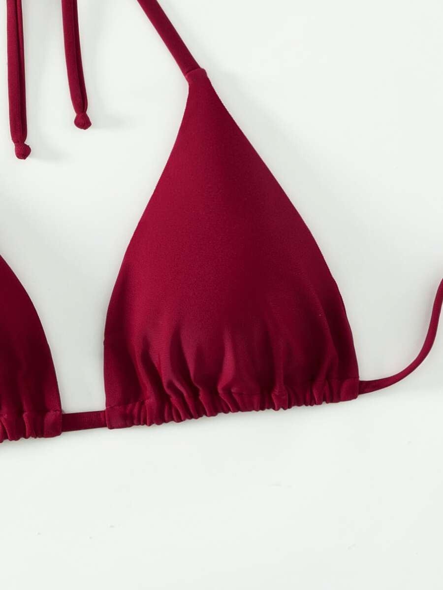 Swim Basics Seksi Düz Renk Askılı Bikini Üstü