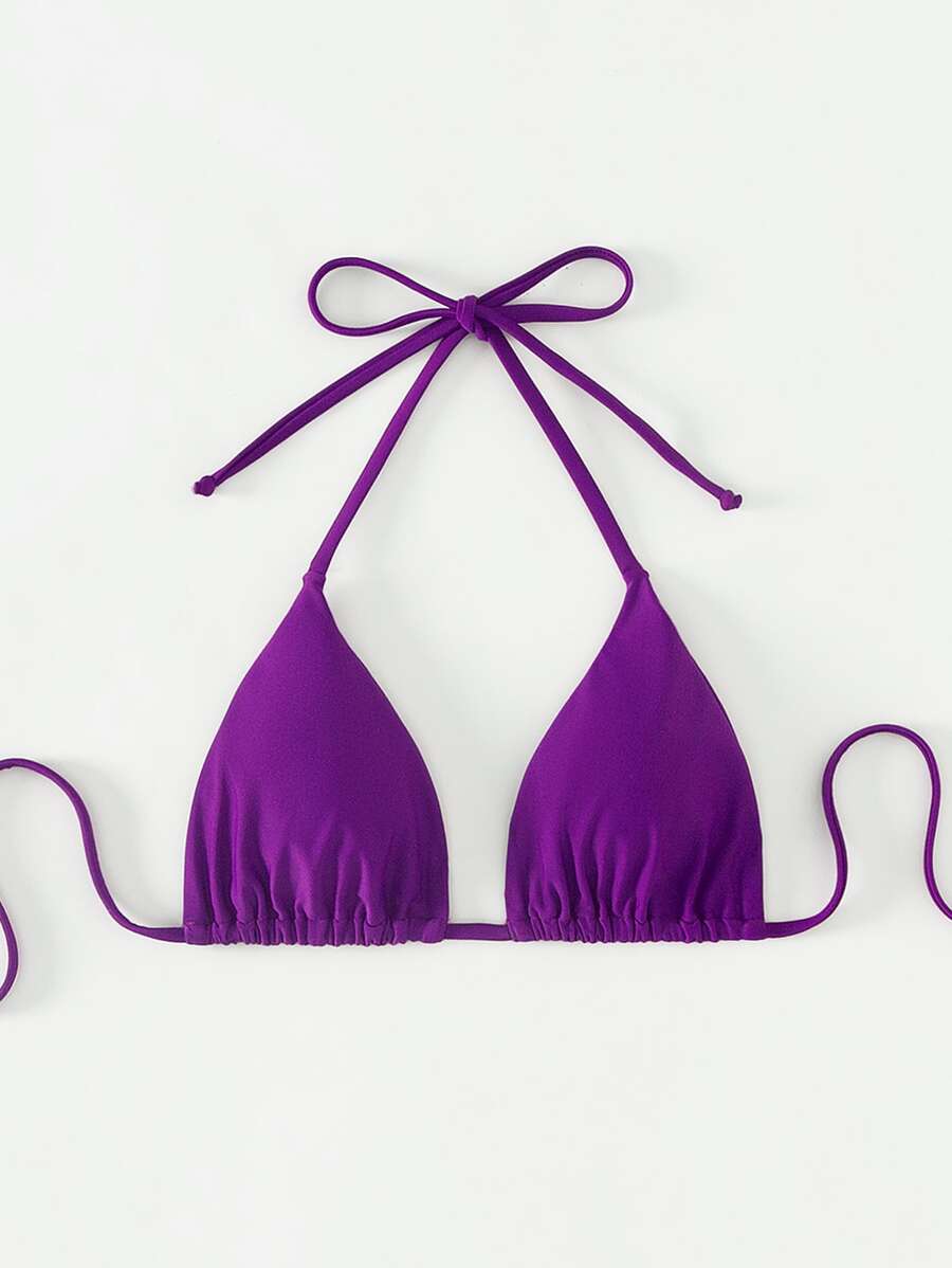 Swim Basics Seksi Düz Renk Askılı Bikini Üstü