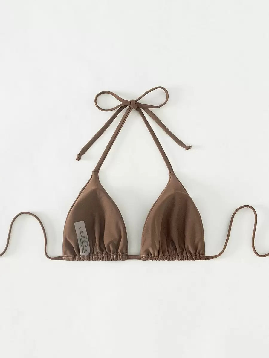 Swim Basics Seksi Düz Renk Askılı Bikini Üstü
