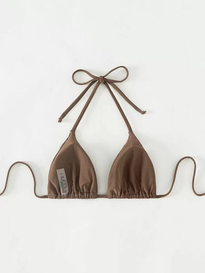 Swim Basics Seksi Düz Renk Askılı Bikini Üstü