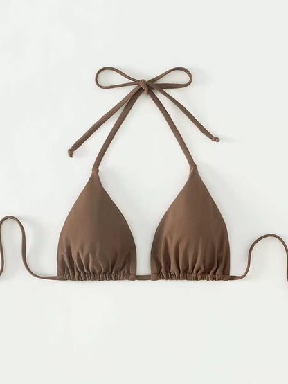 Swim Basics Seksi Düz Renk Askılı Bikini Üstü