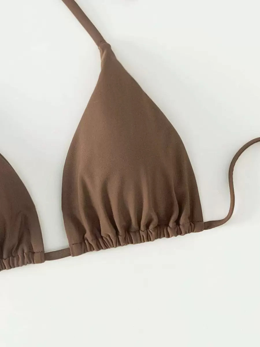 Swim Basics Seksi Düz Renk Askılı Bikini Üstü