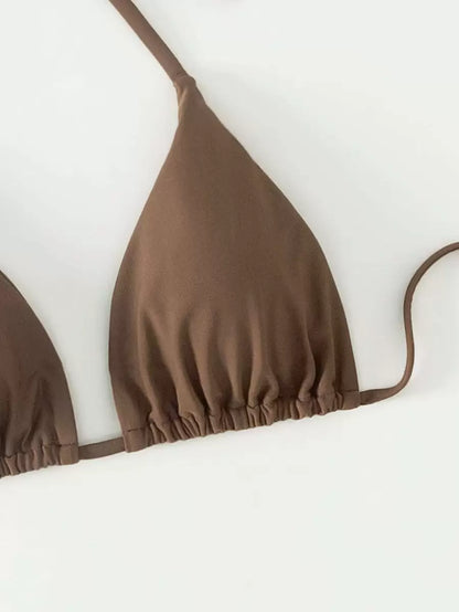 Swim Basics Seksi Düz Renk Askılı Bikini Üstü