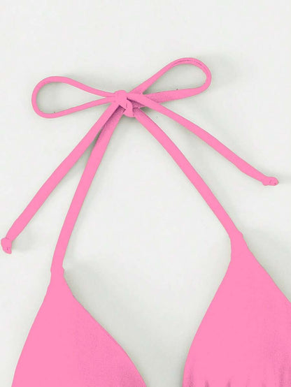 Swim Basics Seksi Düz Renk Askılı Bikini Üstü