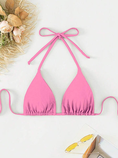 Swim Basics Seksi Düz Renk Askılı Bikini Üstü