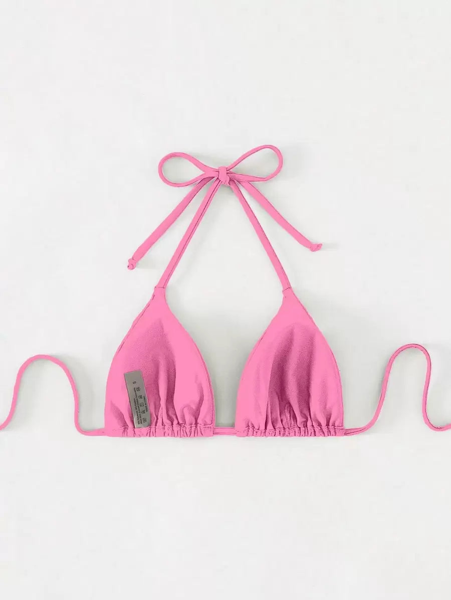 Swim Basics Seksi Düz Renk Askılı Bikini Üstü