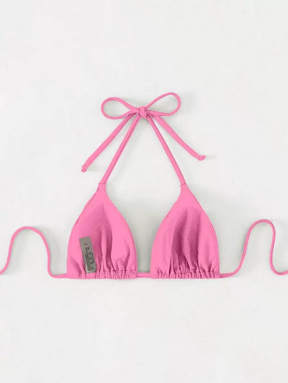 Swim Basics Seksi Düz Renk Askılı Bikini Üstü