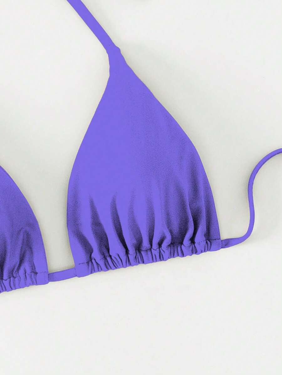 Swim Basics Seksi Düz Renk Askılı Bikini Üstü