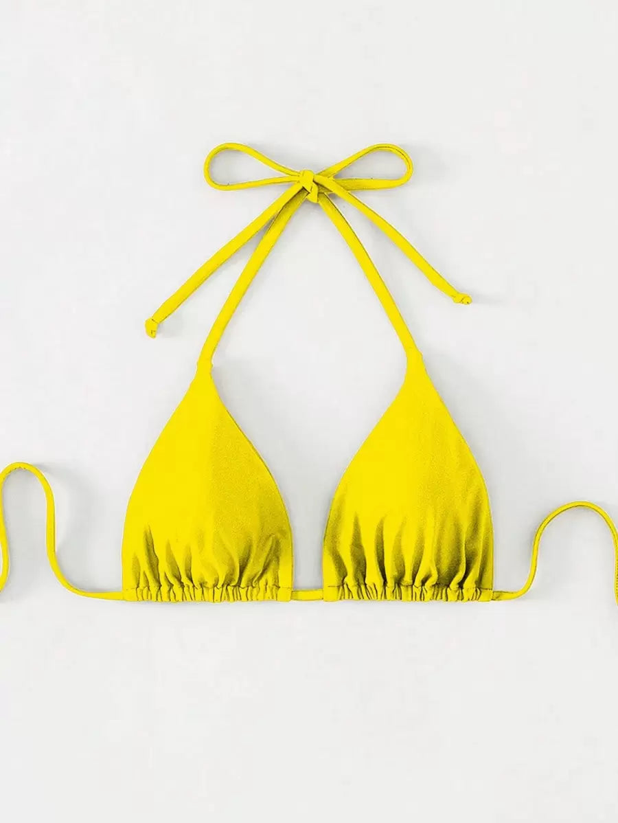 Swim Basics Seksi Düz Renk Askılı Bikini Üstü