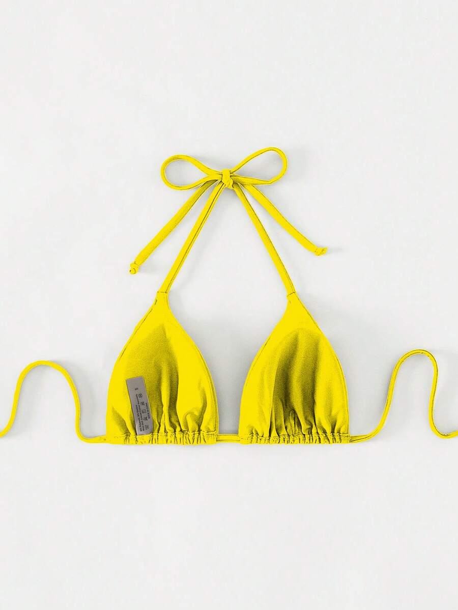 Swim Basics Seksi Düz Renk Askılı Bikini Üstü