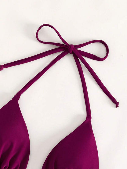 Swim Basics Seksi Düz Renk Askılı Bikini Üstü