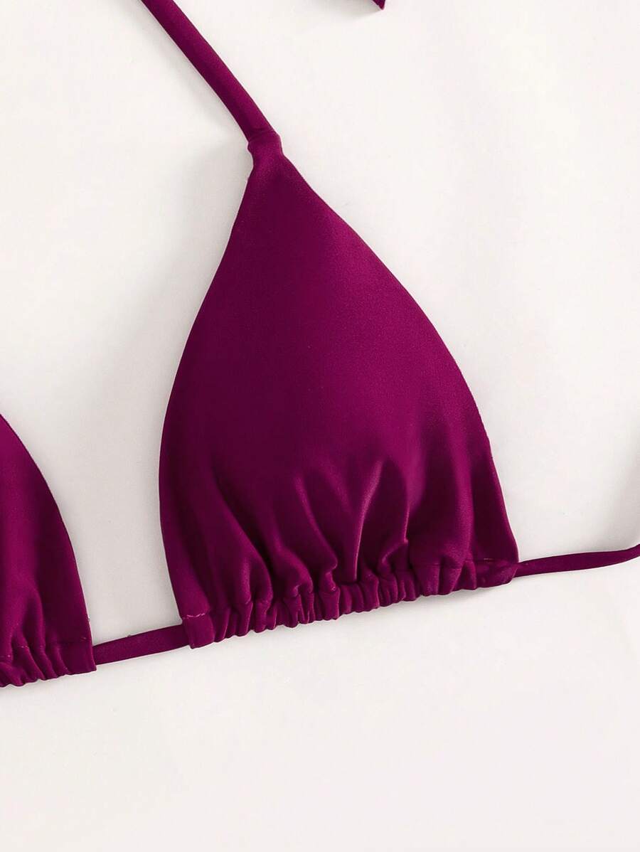 Swim Basics Seksi Düz Renk Askılı Bikini Üstü