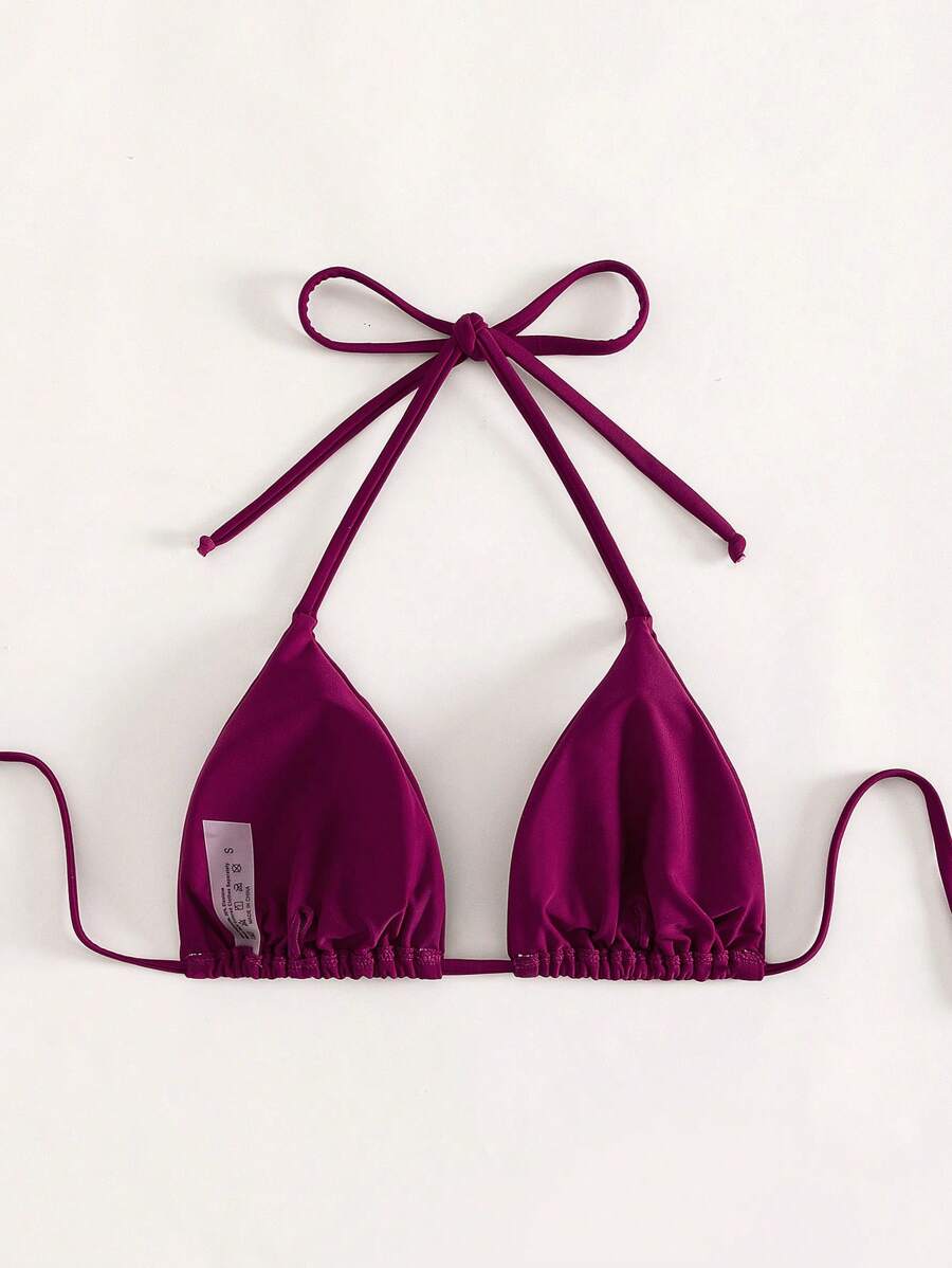 Swim Basics Seksi Düz Renk Askılı Bikini Üstü