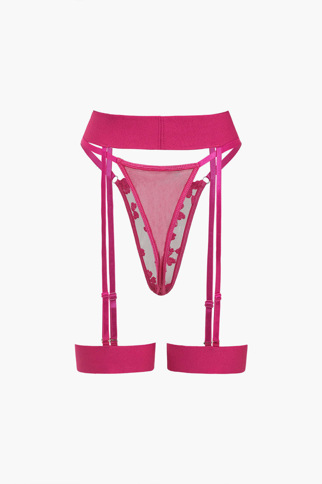 Dantel Nakışlı Bustier Kemerli Lingerie Jartiyer  Seti