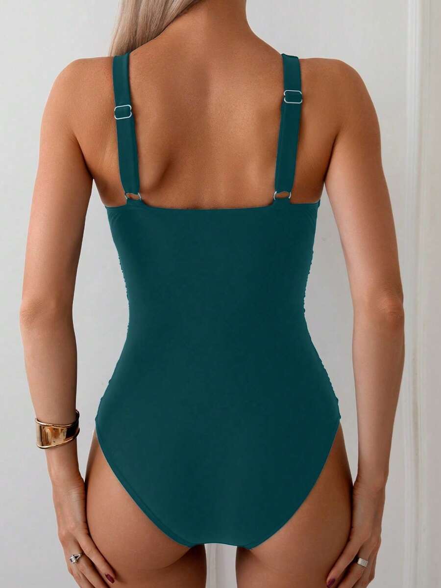 Classic Wrap Swimsuit – Drapeli Tek Parça Mayo