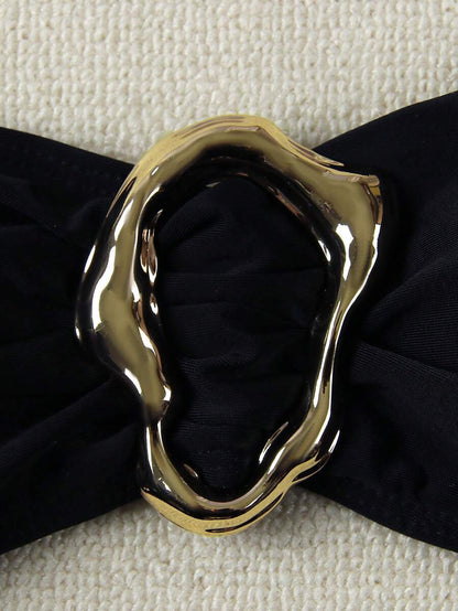 Polovedo Seksi Düz Renk Bandeau Bikini Seti