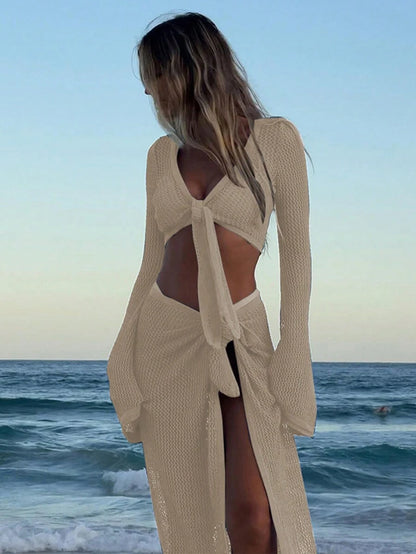 Ocean Mesh Set – File Crop Üst Plaj Eteği Cover-Up