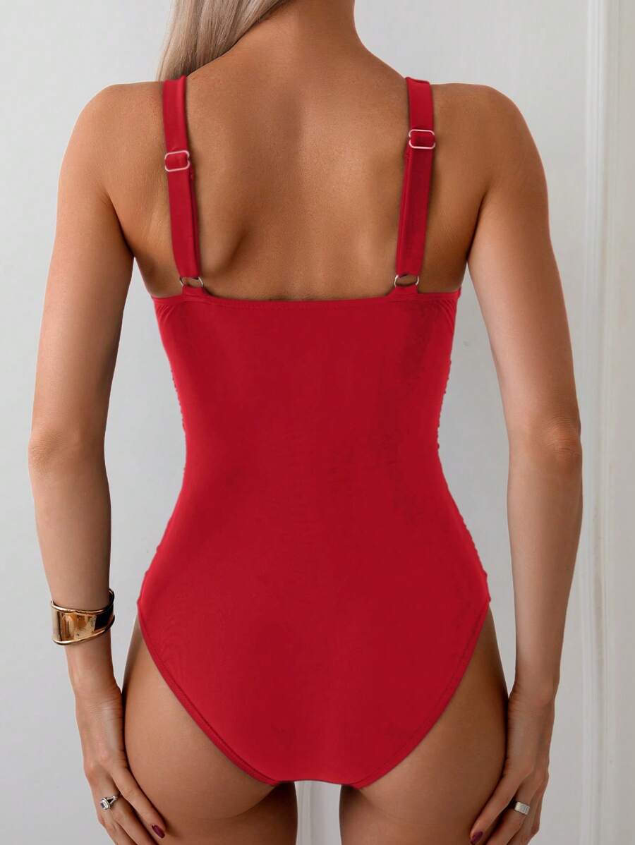 Classic Wrap Swimsuit – Drapeli Tek Parça Mayo