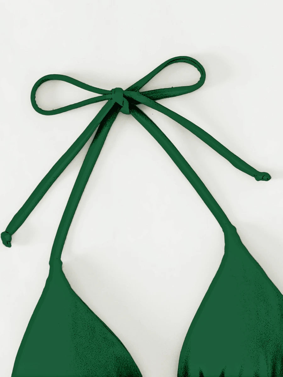 Swim Basics Seksi Düz Renk Askılı Bikini Üstü