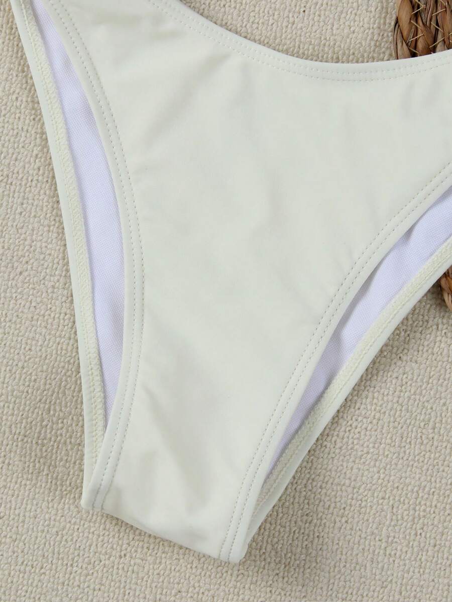 Polovedo Seksi Düz Renk Bandeau Bikini Seti