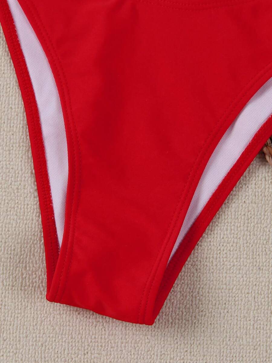 Polovedo Seksi Düz Renk Bandeau Bikini Seti