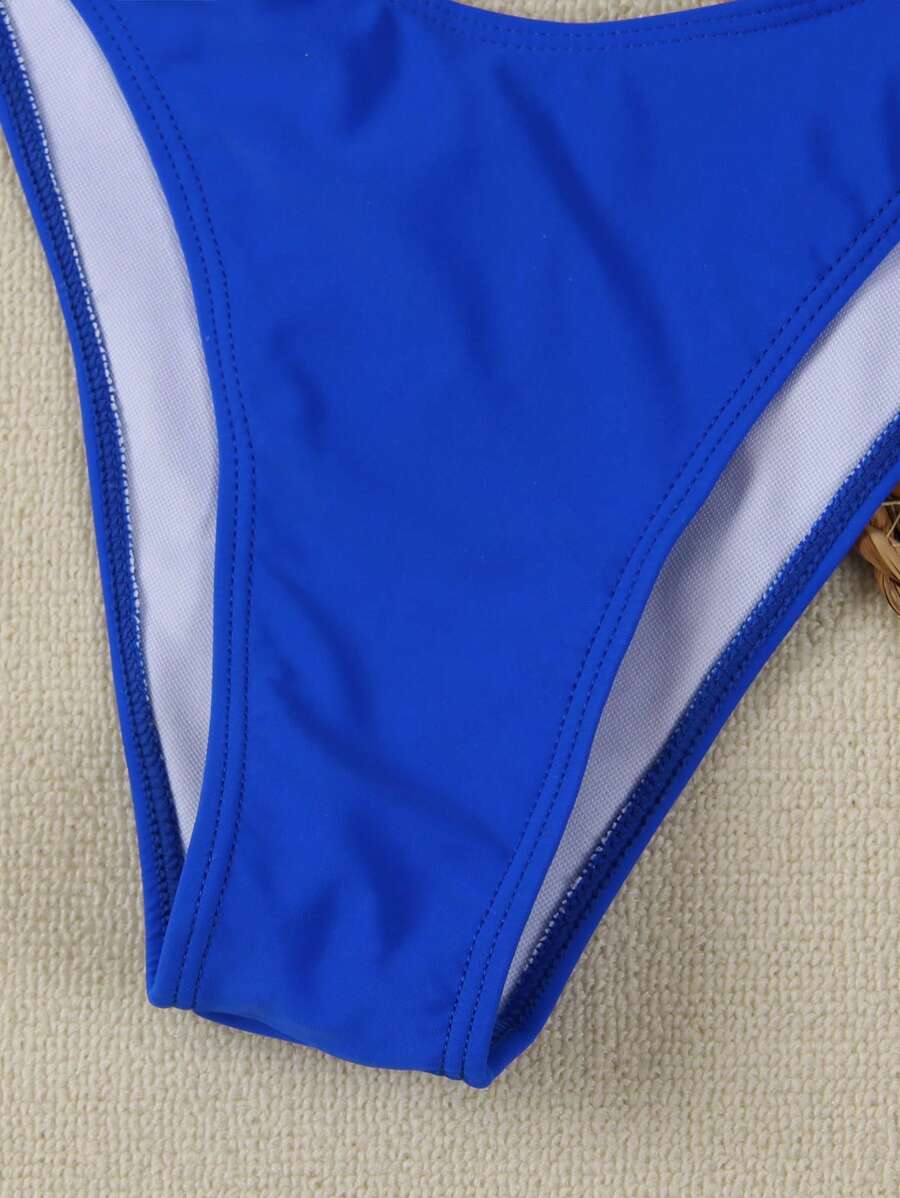 Polovedo Seksi Düz Renk Bandeau Bikini Seti