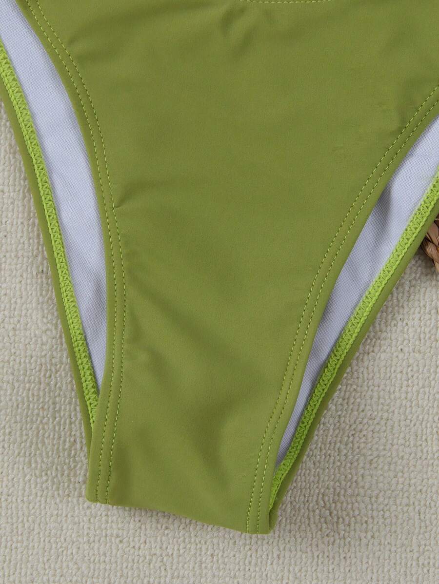 Polovedo Seksi Düz Renk Bandeau Bikini Seti