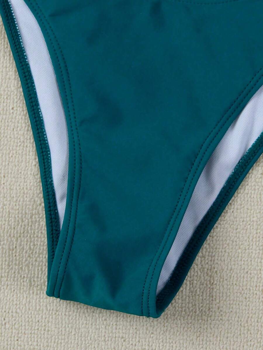 Polovedo Seksi Düz Renk Bandeau Bikini Seti