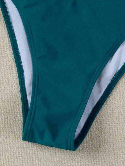Polovedo Seksi Düz Renk Bandeau Bikini Seti