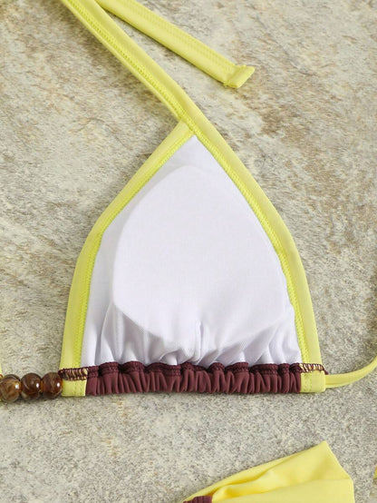 Retro Touch Renkli Üçgen Bikini Takımı