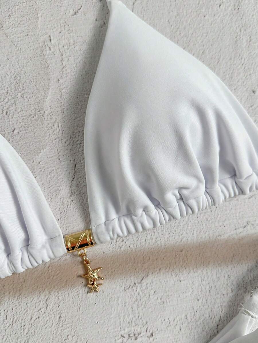 Swim Vcay  Askılı Bikini Seti Seksi Tanga Mayo