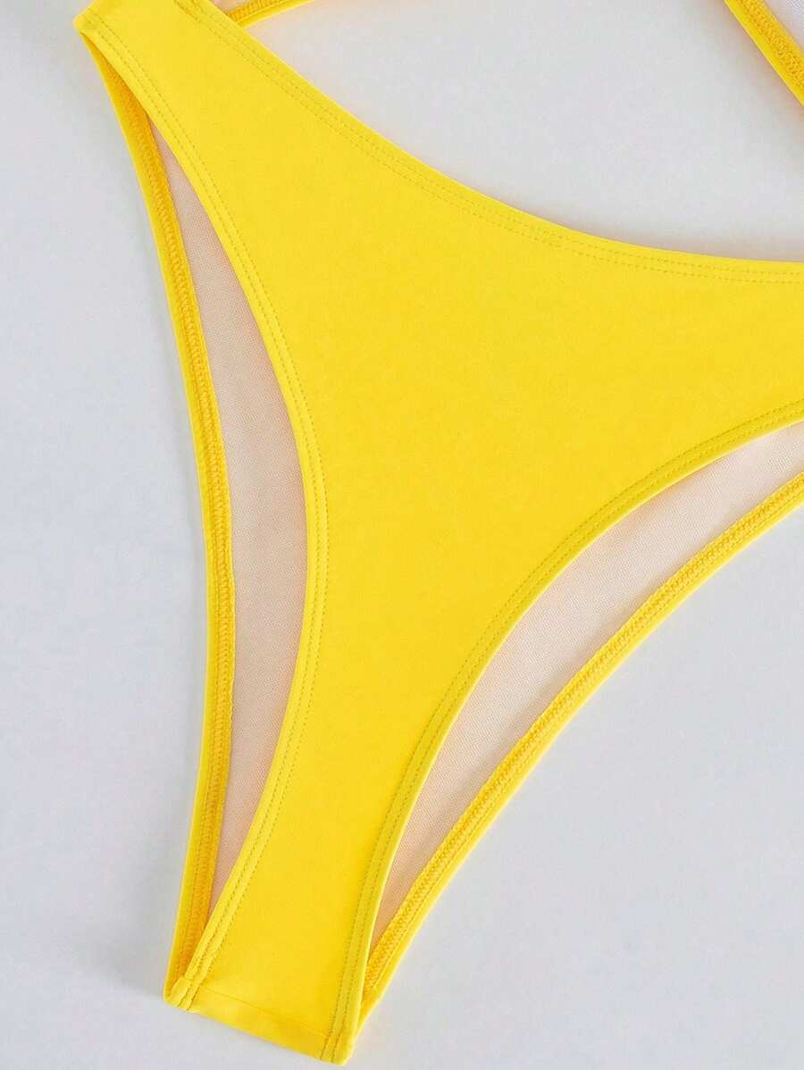 Sırtsız Çapraz Tek Parça Bikini Mayo