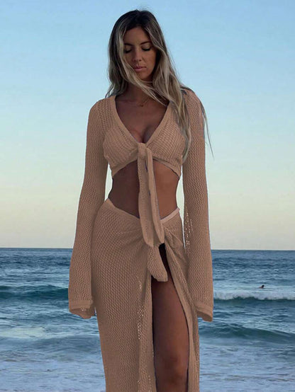 Ocean Mesh Set – File Crop Üst Plaj Eteği Cover-Up