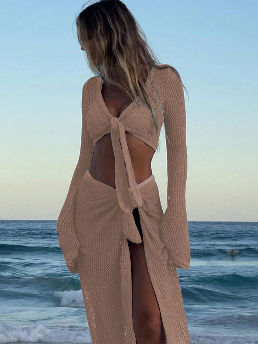 Ocean Mesh Set – File Crop Üst Plaj Eteği Cover-Up