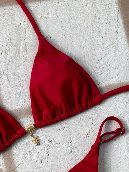 Swim Vcay  Askılı Bikini Seti Seksi Tanga Mayo