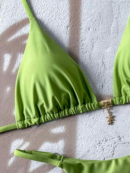 Swim Vcay  Askılı Bikini Seti Seksi Tanga Mayo