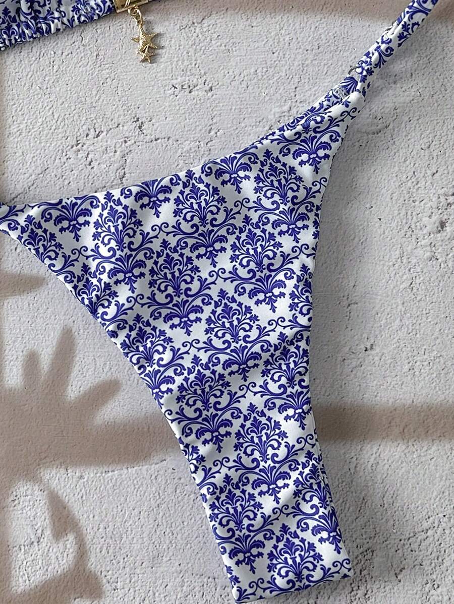 Swim Vcay  Askılı Bikini Seti Seksi Tanga Mayo