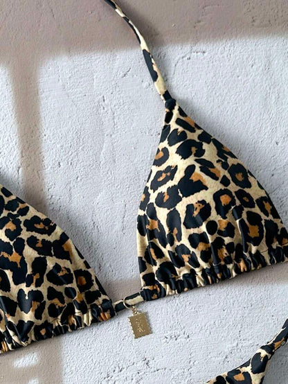 Swim Vcay  Askılı Bikini Seti Seksi Tanga Mayo