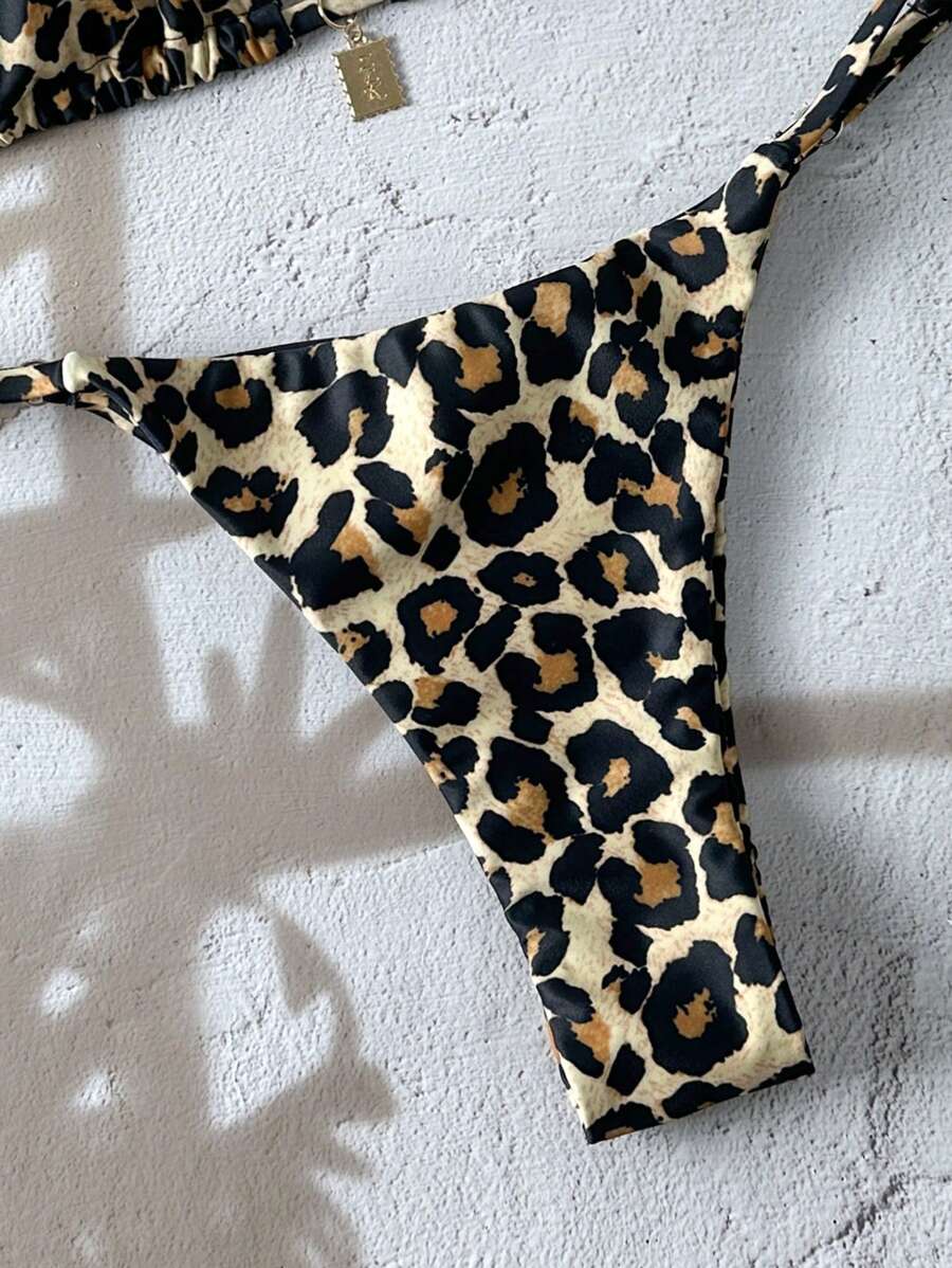 Swim Vcay  Askılı Bikini Seti Seksi Tanga Mayo