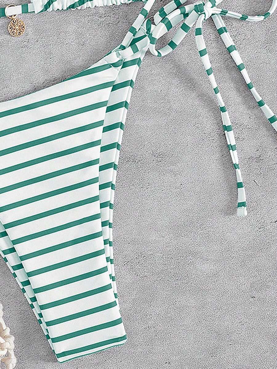 Marine Stripe Triangle Bikini Seti