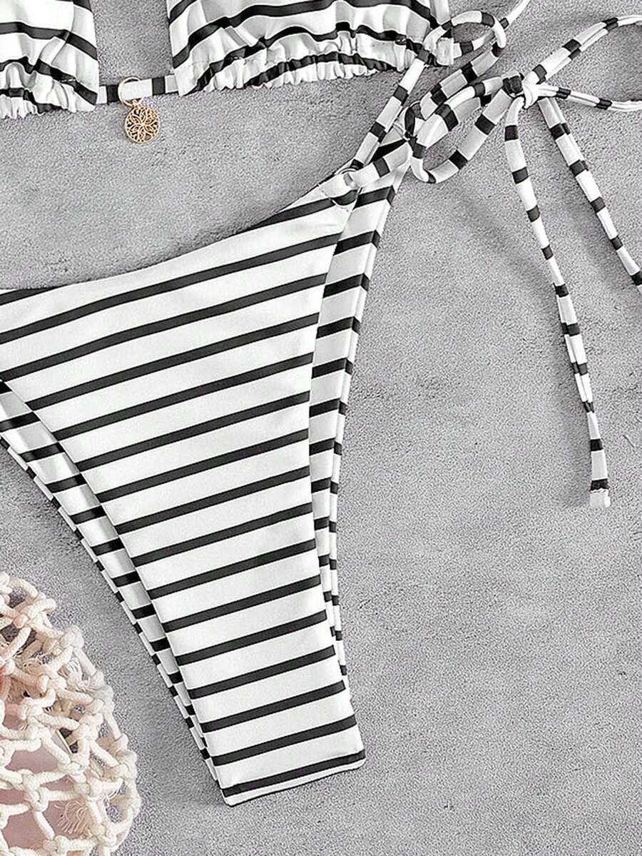 Marine Stripe Triangle Bikini Seti