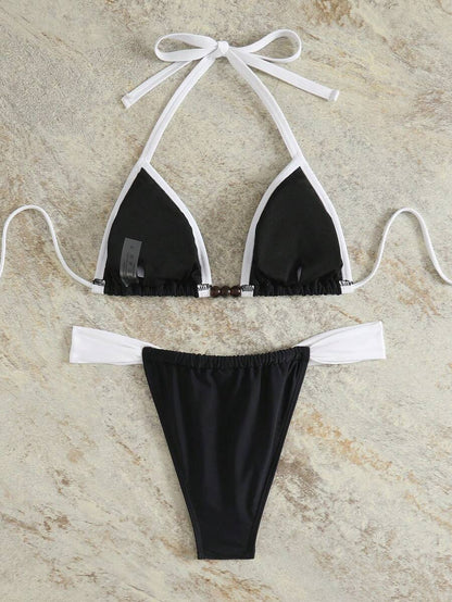 Retro Touch Renkli Üçgen Bikini Takımı