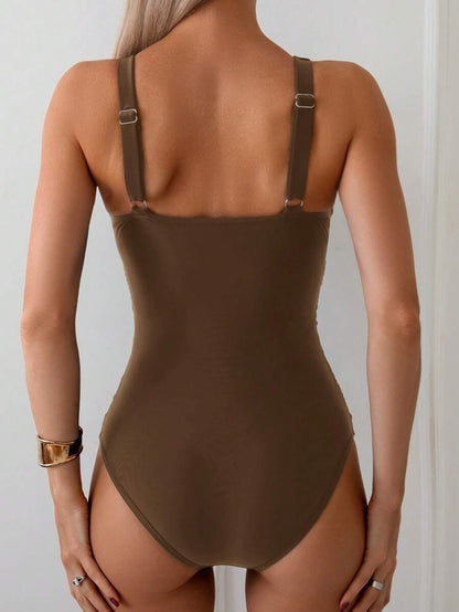 Classic Wrap Swimsuit – Drapeli Tek Parça Mayo